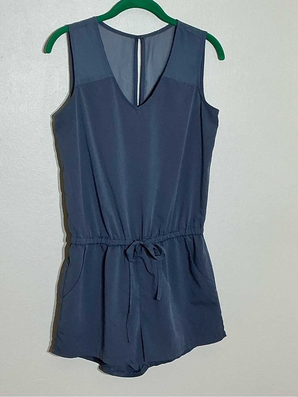 Banana Republic 2 Navy Sleeveless Drawstring One-Piece Romper